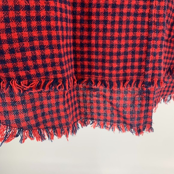Current/Elliot red plaid raw hem high low dress 0 - Picture 5 of 9